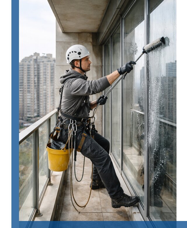 Профессиональная мойка балконного остекления в Новороссийске