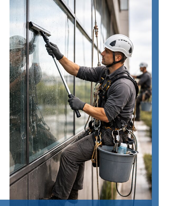 Мойка стеклянных фасадов в Новороссийске от 204 р. | ВЫСОТНИК-Нвр