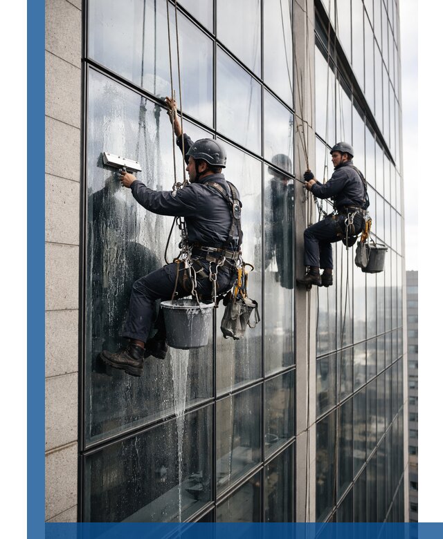 Профессиональная мойка стеклянных фасадов зданий в Новороссийске