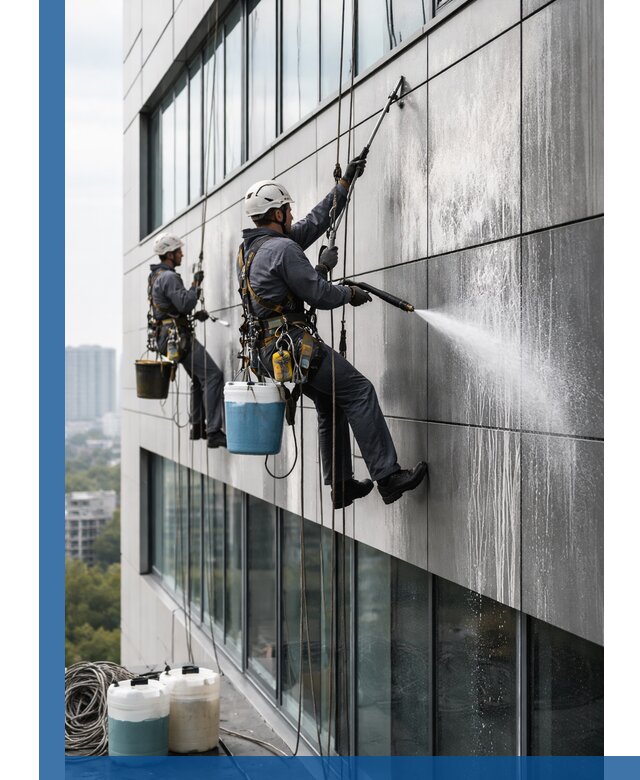 Профессиональная мойка вентилируемых фасадов в Новороссийске