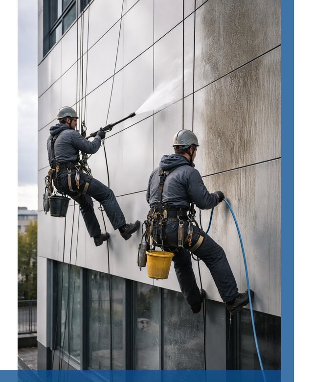 Мойка фасада из композита в Новороссийске по цене от 306 р. | ВЫСОТНИК-Нвр