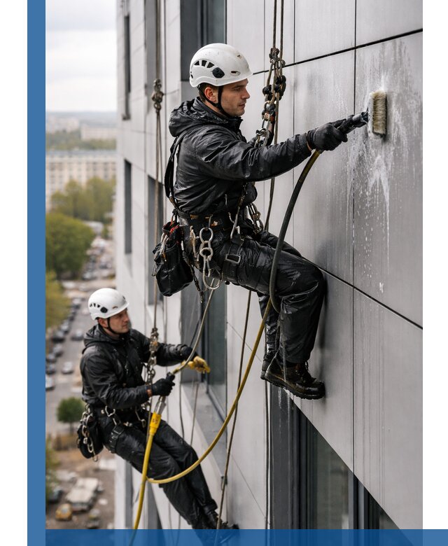 Профессиональная мойка фасада из композита в Новороссийске