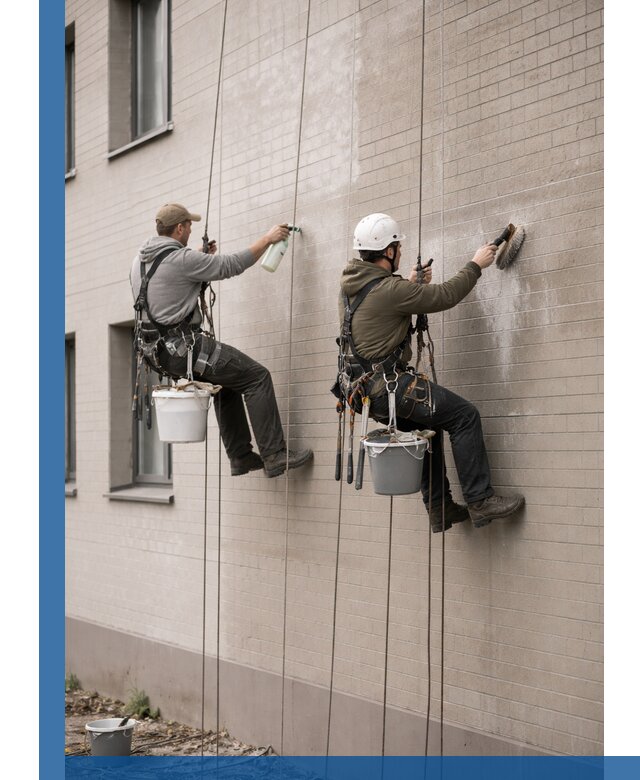 Удаление высолов с фасада зданий в Новороссийске без повреждений и следов
