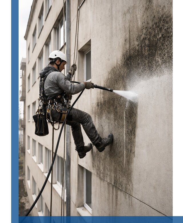 Профессиональная очистка фасадов от плесени в Новороссийске