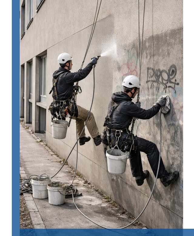 Антиграффити покрытие фасада с защитой от надписей в Новороссийске