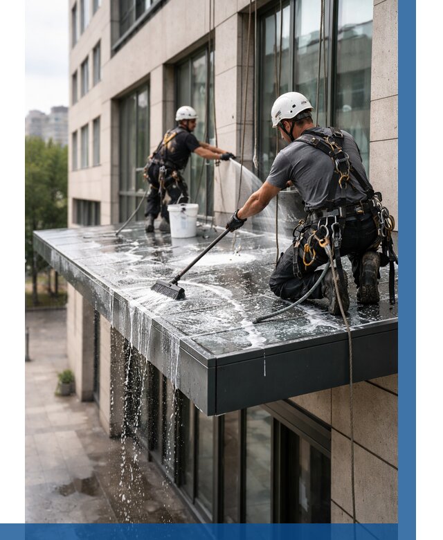 Мойка козырьков и навесов в Новороссийске от 3573 р. | ВЫСОТНИК-Нвр