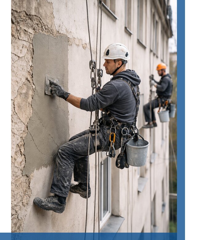 Восстановление штукатурки фасада в Новороссийске от 1225 р. | ВЫСОТНИК-Нвр