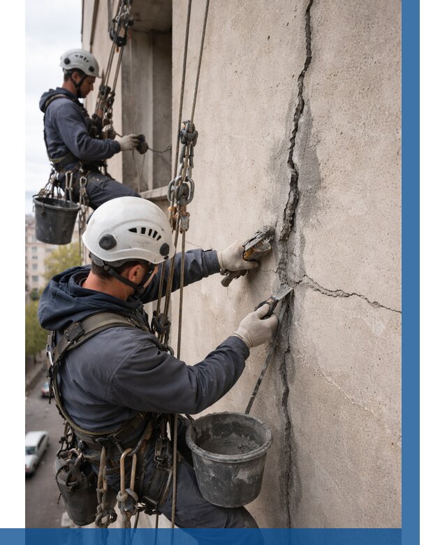 Заделка трещин на фасаде в Новороссийске от 919 р. | ВЫСОТНИК-Нвр