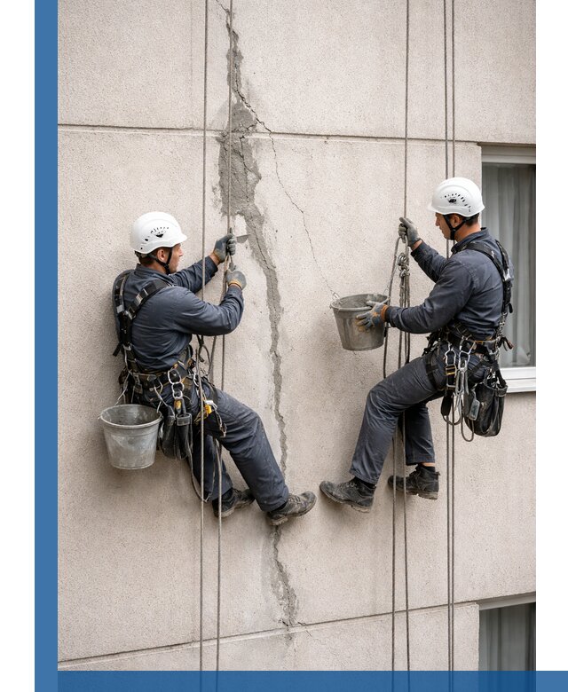 Заделка трещин на фасаде в Новороссийске с гарантийным ремонтом