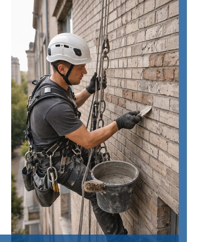 Ремонт кирпичной кладки фасада в Новороссийске от 1837 р. | ВЫСОТНИК-Нвр