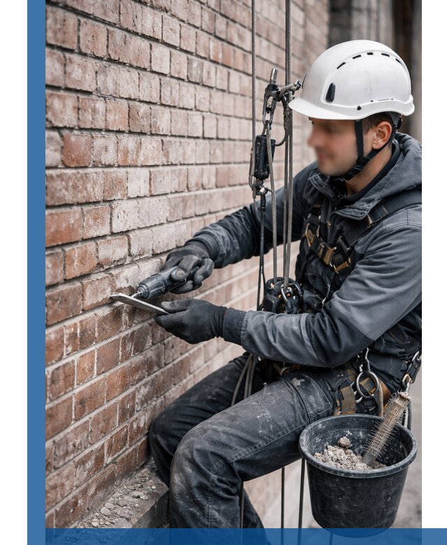 Расшивка кирпичных швов фасадов и стен, ремонт в Новороссийске