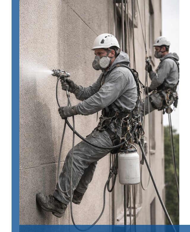 Безвоздушная покраска фасадов зданий в Новороссийске профессионально