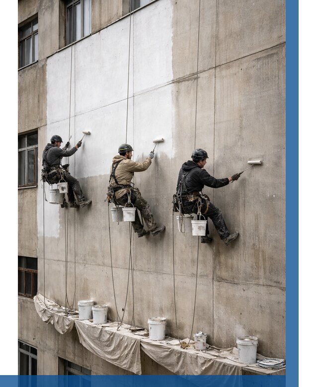 Покраска бетонного фасада в Новороссийске от 357 р за м2 | ВЫСОТНИК-Нвр