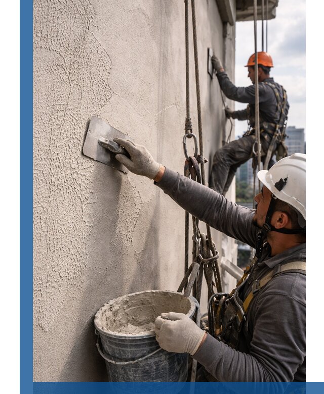 Декоративная штукатурка фасада с утеплением и защитой в Новороссийске