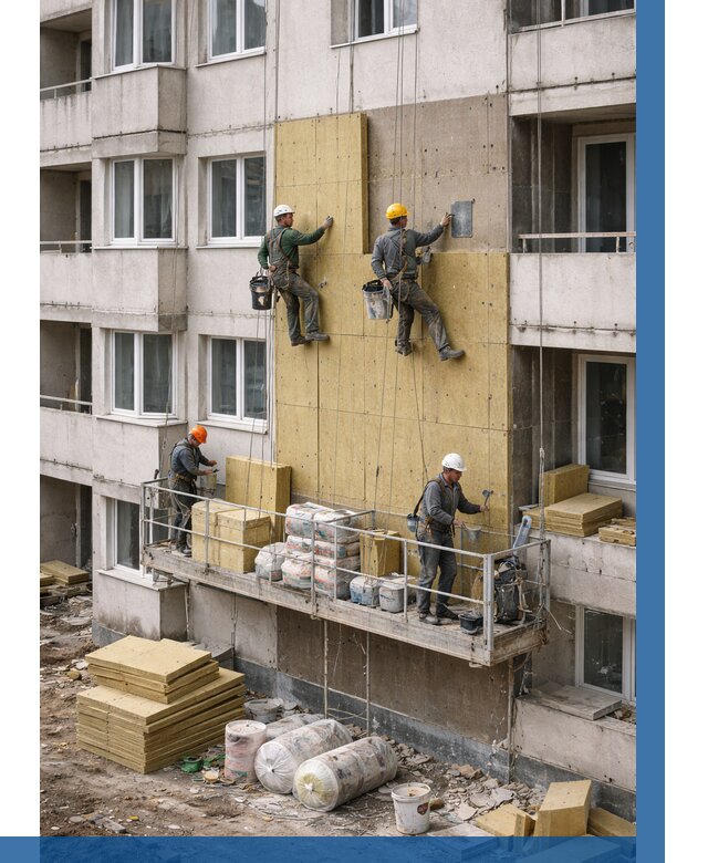 Утепление фасада минватой в Новороссийске от 1531 р. | ВЫСОТНИК-Нвр