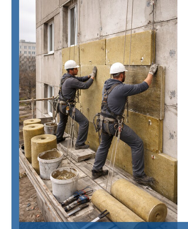 Утепление фасада минватой в Новороссийске под ключ с гарантией