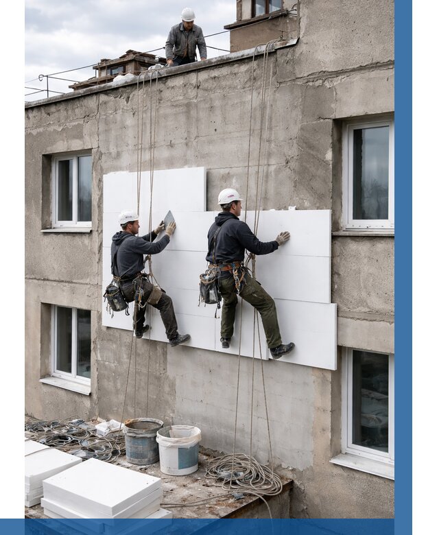 Утепление фасада пенополистиролом в Новороссийске от 1837 р. | ВЫСОТНИК-Нвр