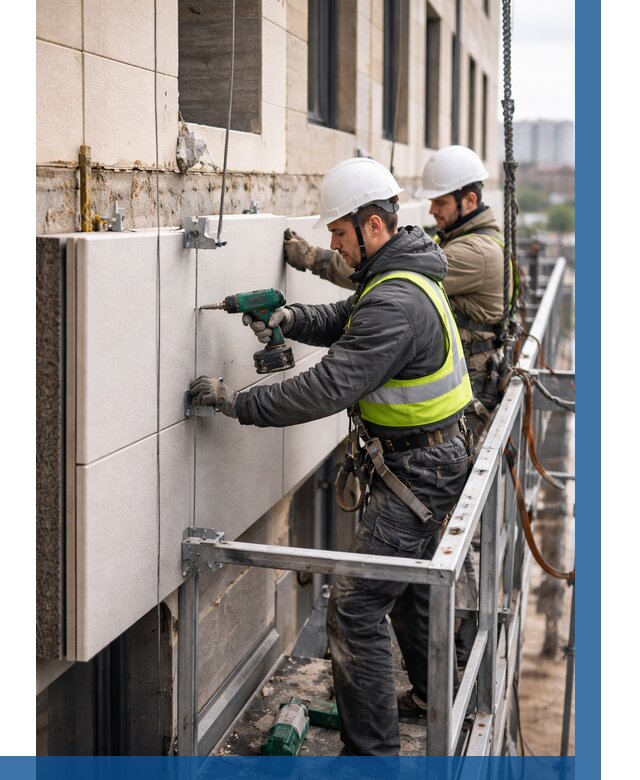 Монтаж фасадных термопанелей в Новороссийске от 1531 р. | ВЫСОТНИК-Нвр