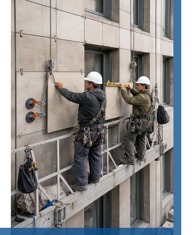 Монтаж керамогранита на фасад в Новороссийске от 2552 р. | ВЫСОТНИК-Нвр