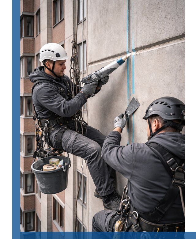 Вторичная герметизация швов фасада и кровли в Новороссийске