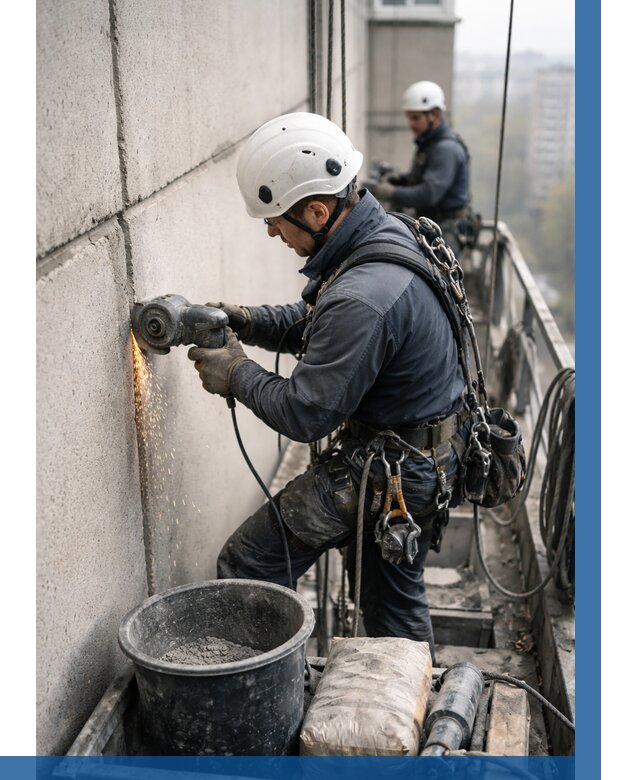 Штробление межпанельных швов в Новороссийске от 1225 р. | ВЫСОТНИК-Нвр