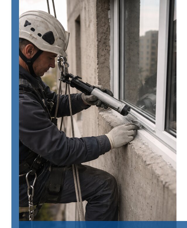 Герметизация оконных швов снаружи в Новороссийске профессионально