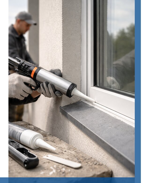 Герметизация монтажных швов окон в Новороссийске от 664 р. | ВЫСОТНИК-Нвр