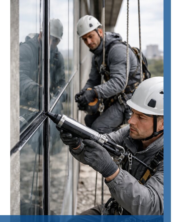 Герметизация витражных швов в Новороссийске от 664 р. | ВЫСОТНИК-Нвр