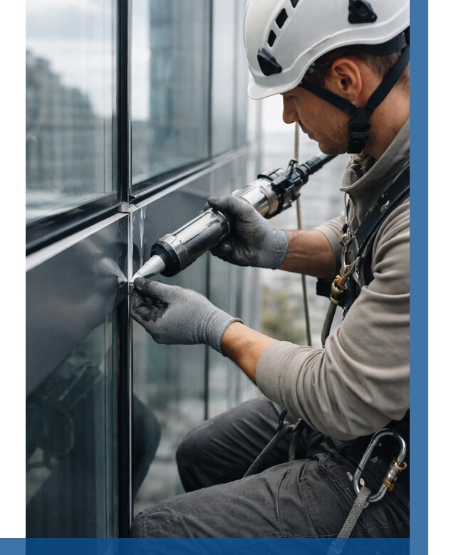 Герметизация стыков витража в Новороссийске от 1225 р. | ВЫСОТНИК-Нвр