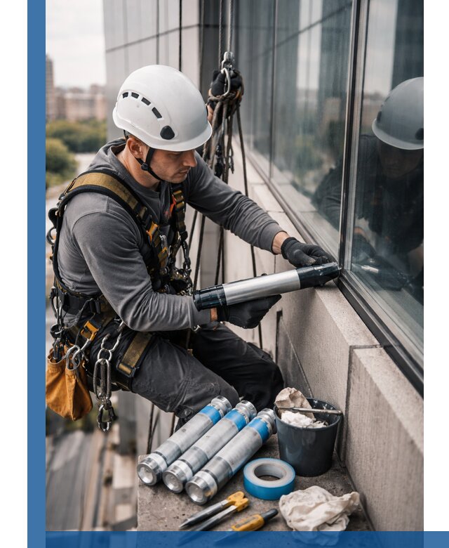 Герметизация стыков витража в Новороссийске для герметичных фасадов