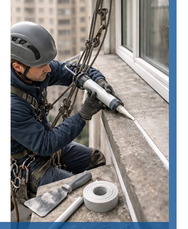 Герметизация балконного козырька в Новороссийске от 4594 р. | ВЫСОТНИК-Нвр