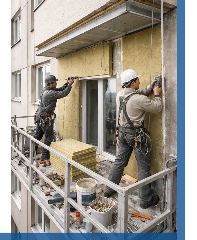 Утепление балкона снаружи в Новороссийске от 1633 р. под ключ ВЫСОТНИК-Нвр