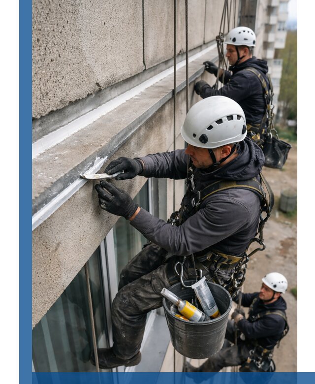 Герметизация примыкания балкона в Новороссийске под ключ с гарантией