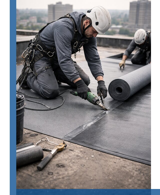 Ремонт мягкой кровли в Новороссийске с выездом промальпинистов