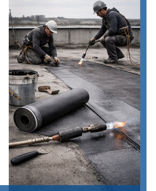 Ремонт рулонной кровли в Новороссийске от 664 р. | ВЫСОТНИК-Нвр