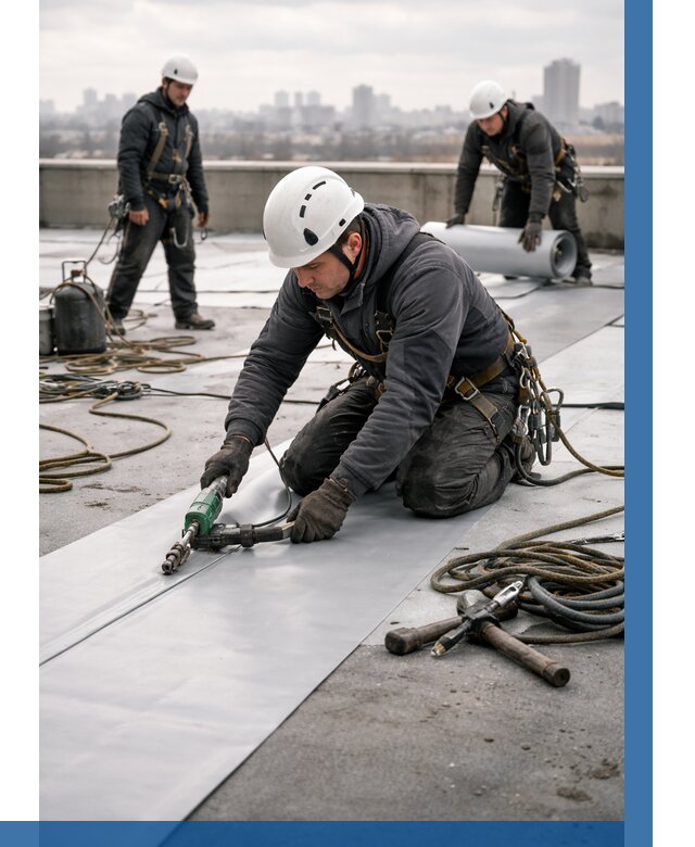 Ремонт мембранной кровли в Новороссийске от 1837 р./м2 | ВЫСОТНИК-Нвр