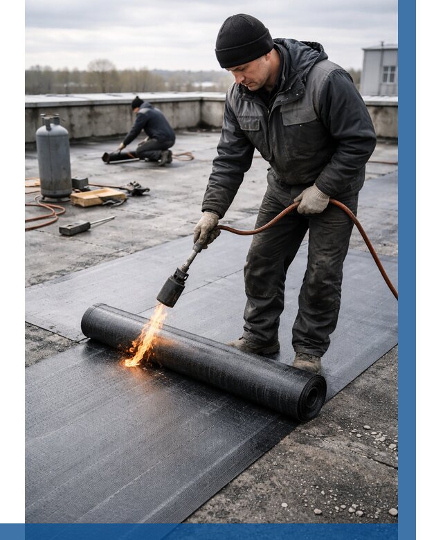 Ремонт наплавляемой кровли в Новороссийске от 715 р. | ВЫСОТНИК-Нвр