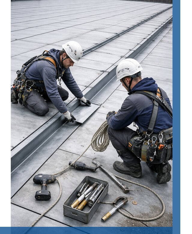 Ремонт фальцевой кровли в Новороссийске от 715 р. | ВЫСОТНИК-Нвр