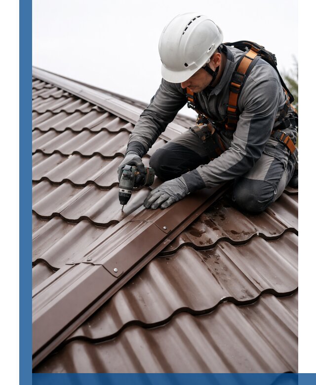 Ремонт металлочерепицы на крыше в Новороссийске профессионально