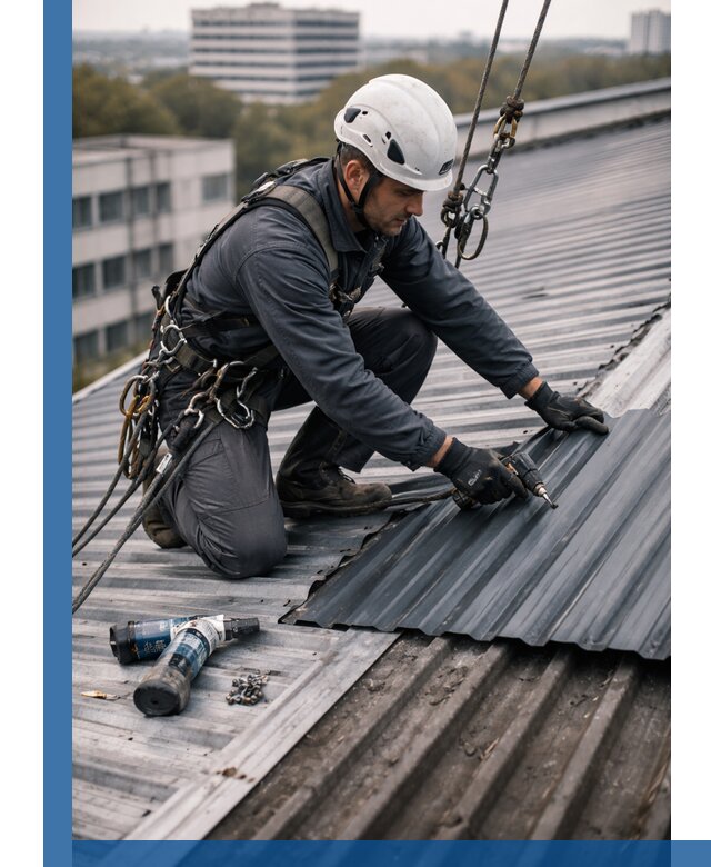 Ремонт профнастила на кровле в Новороссийске, работы под ключ