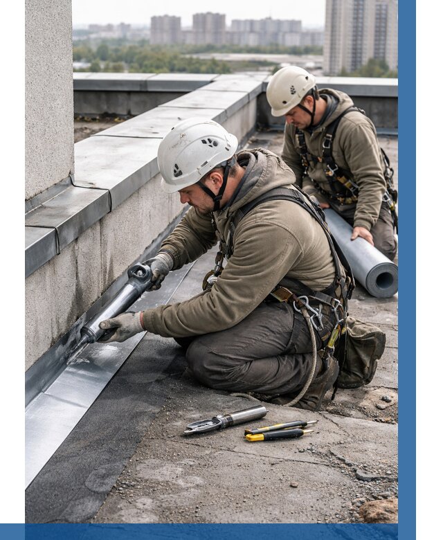 Ремонт кровельных примыканий в Новороссийске от 1225 р. | ВЫСОТНИК-Нвр