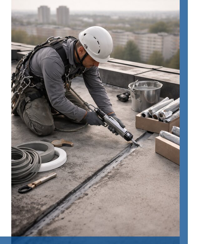 Герметизация швов кровли в Новороссийске от 459 р./м2 | ВЫСОТНИК-Нвр