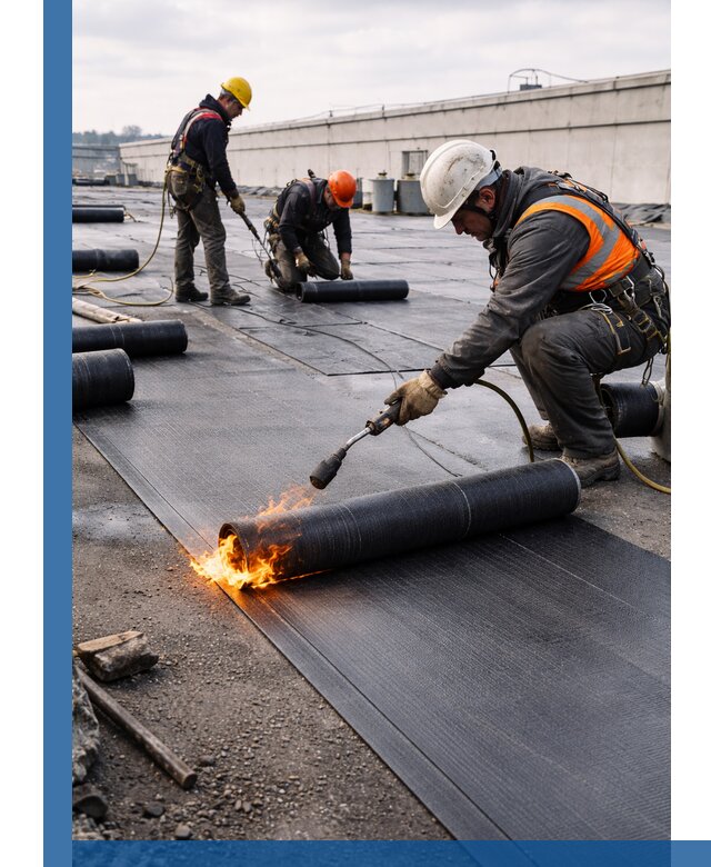 Монтаж наплавляемой кровли в Новороссийске профессионально