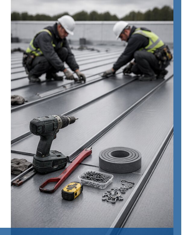 Монтаж фальцевой кровли в Новороссийске от 1837 р. | ВЫСОТНИК-Нвр