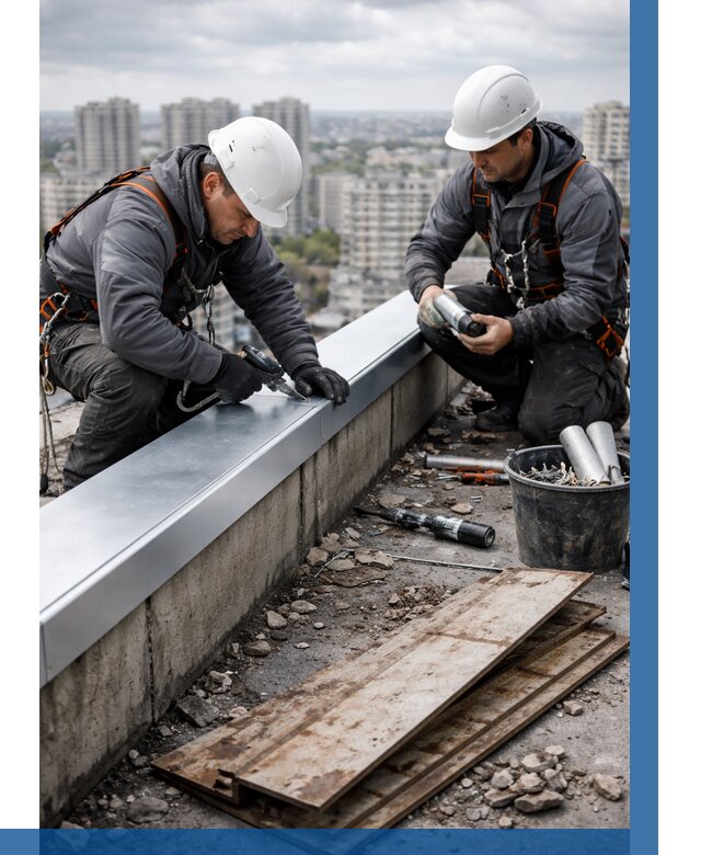 Замена парапетных крышек под ключ в Новороссийске от 1225 р. | ВЫСОТНИК-Нвр