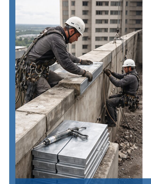 Замена парапетных крышек и установка новых в Новороссийске