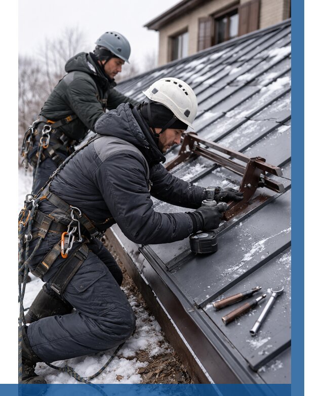 Монтаж снегозадержателей в Новороссийске от 459 р. | ВЫСОТНИК-Нвр