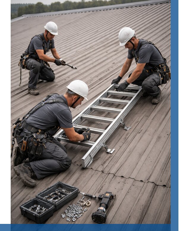 Монтаж кровельной лестницы в Новороссийске от 4594 р. | ВЫСОТНИК-Нвр