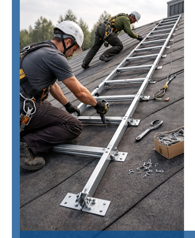 Профессиональный монтаж кровельной лестницы в Новороссийске под ключ