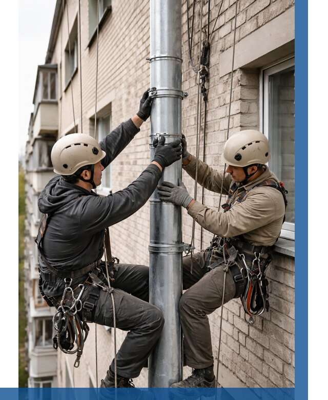 Замена водосточных труб в Новороссийске от 6635 р. | ВЫСОТНИК-Нвр